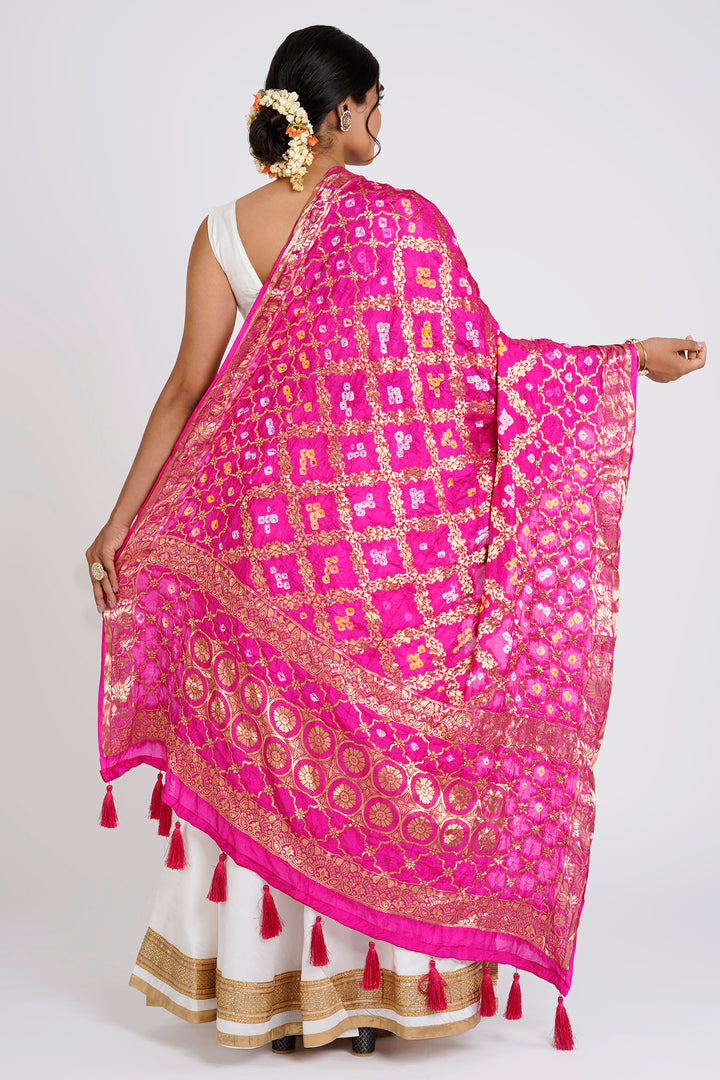 Teejh Chetna Pink Banarasi Dupatta