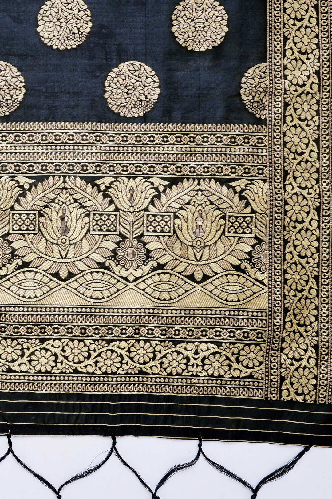 Teejh Devi Black Banarasi Dupatta