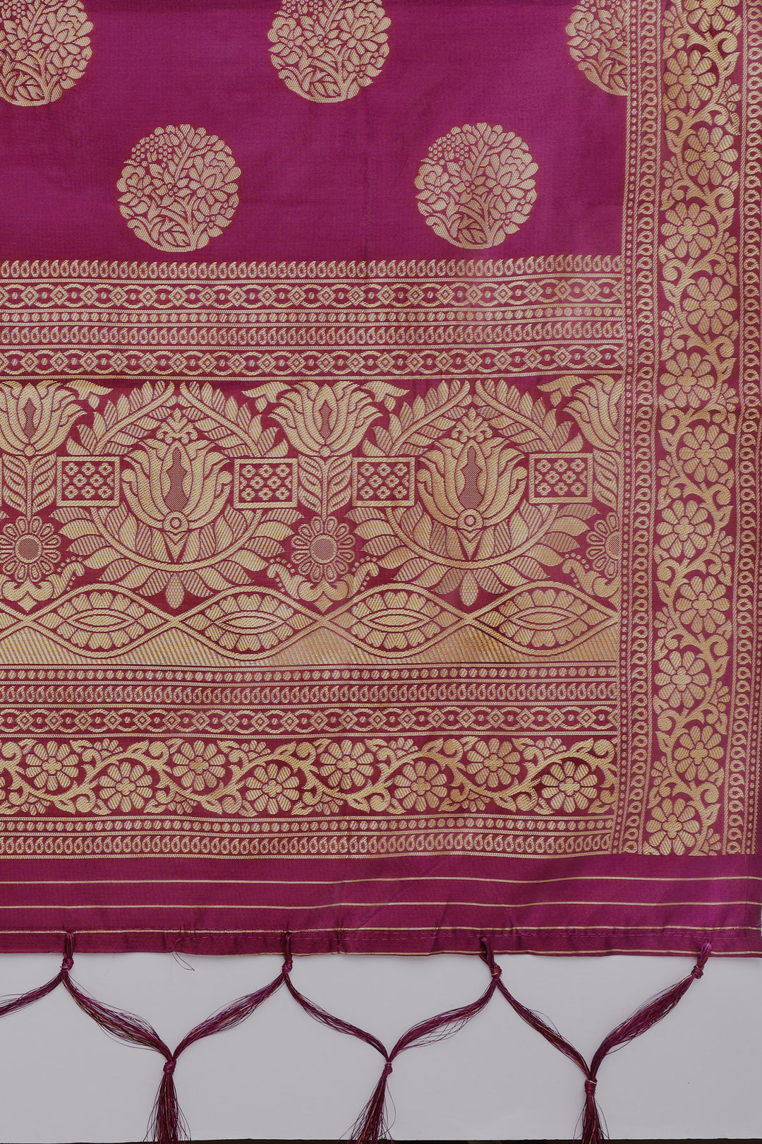 Teejh Devi Magenta Banarasi Dupatta
