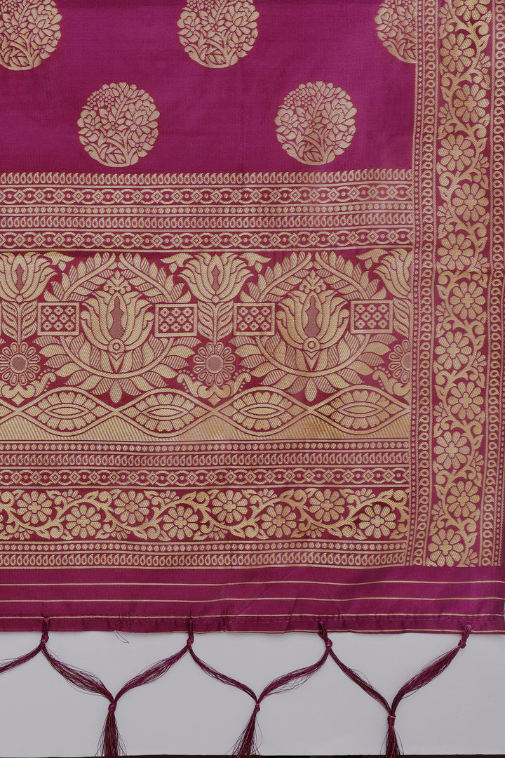 Teejh Devi Magenta Banarasi Dupatta