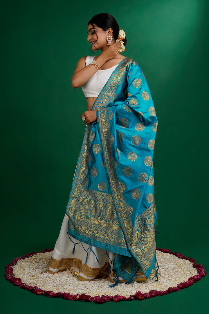 Teejh Devi Firozi Banarasi Dupatta