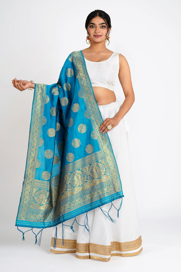 Teejh Devi Firozi Banarasi Dupatta