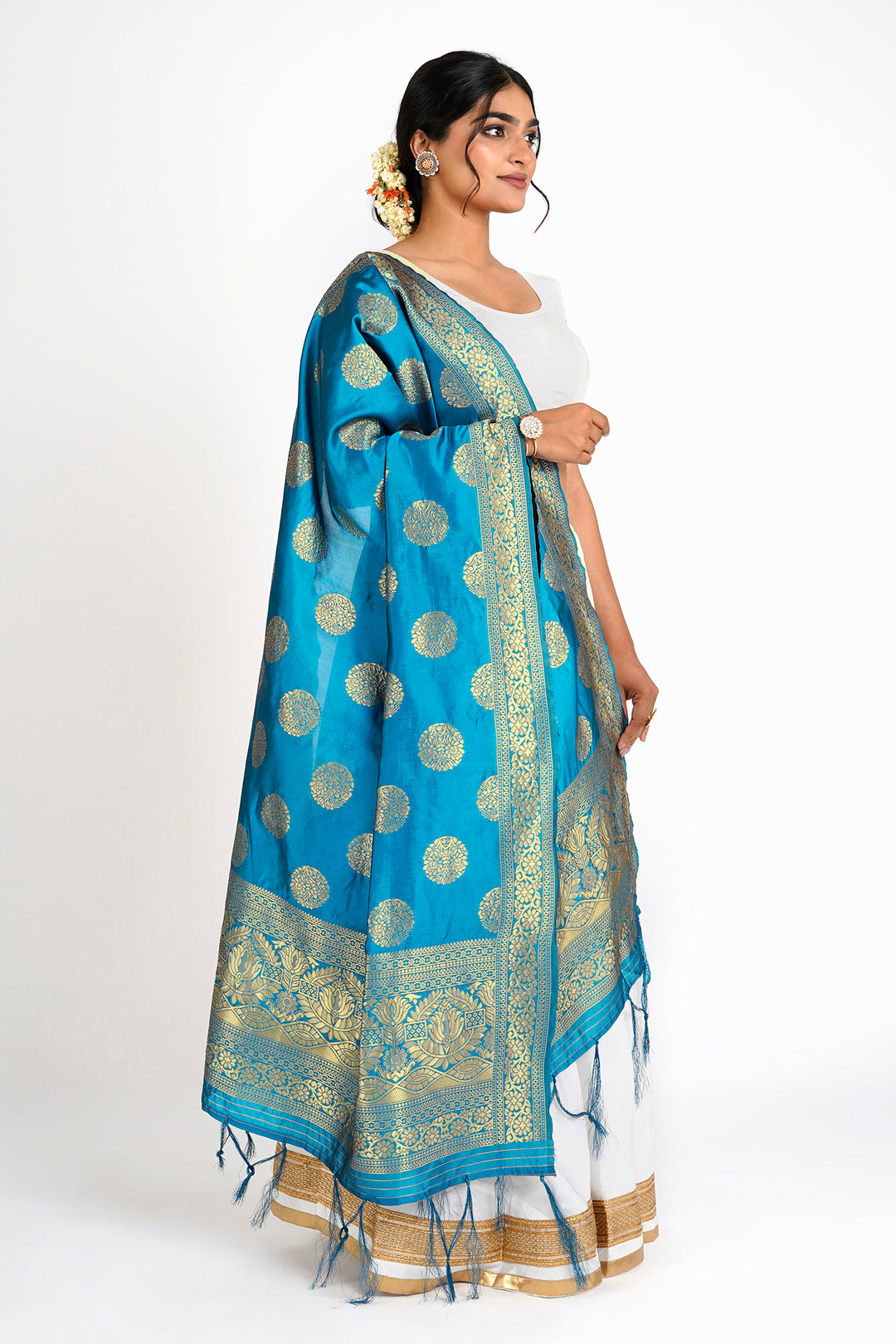 Teejh Devi Firozi Banarasi Dupatta