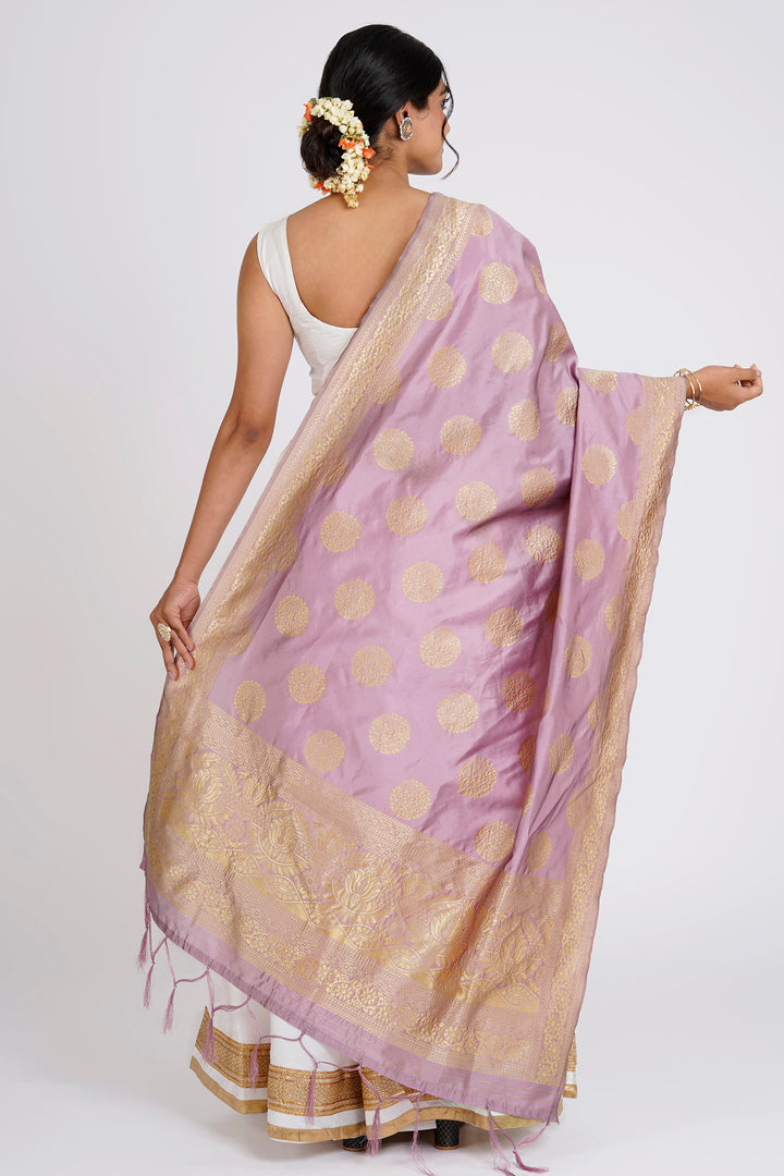Teejh Devi Mauve Banarasi Dupatta