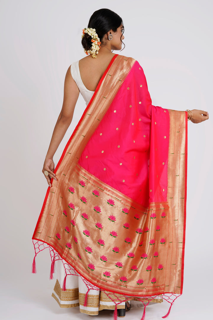 Teejh Drishti Rani Pink Banarasi Dupatta