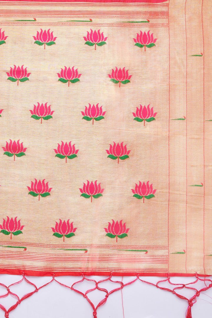 Teejh Drishti Rani Pink Banarasi Dupatta