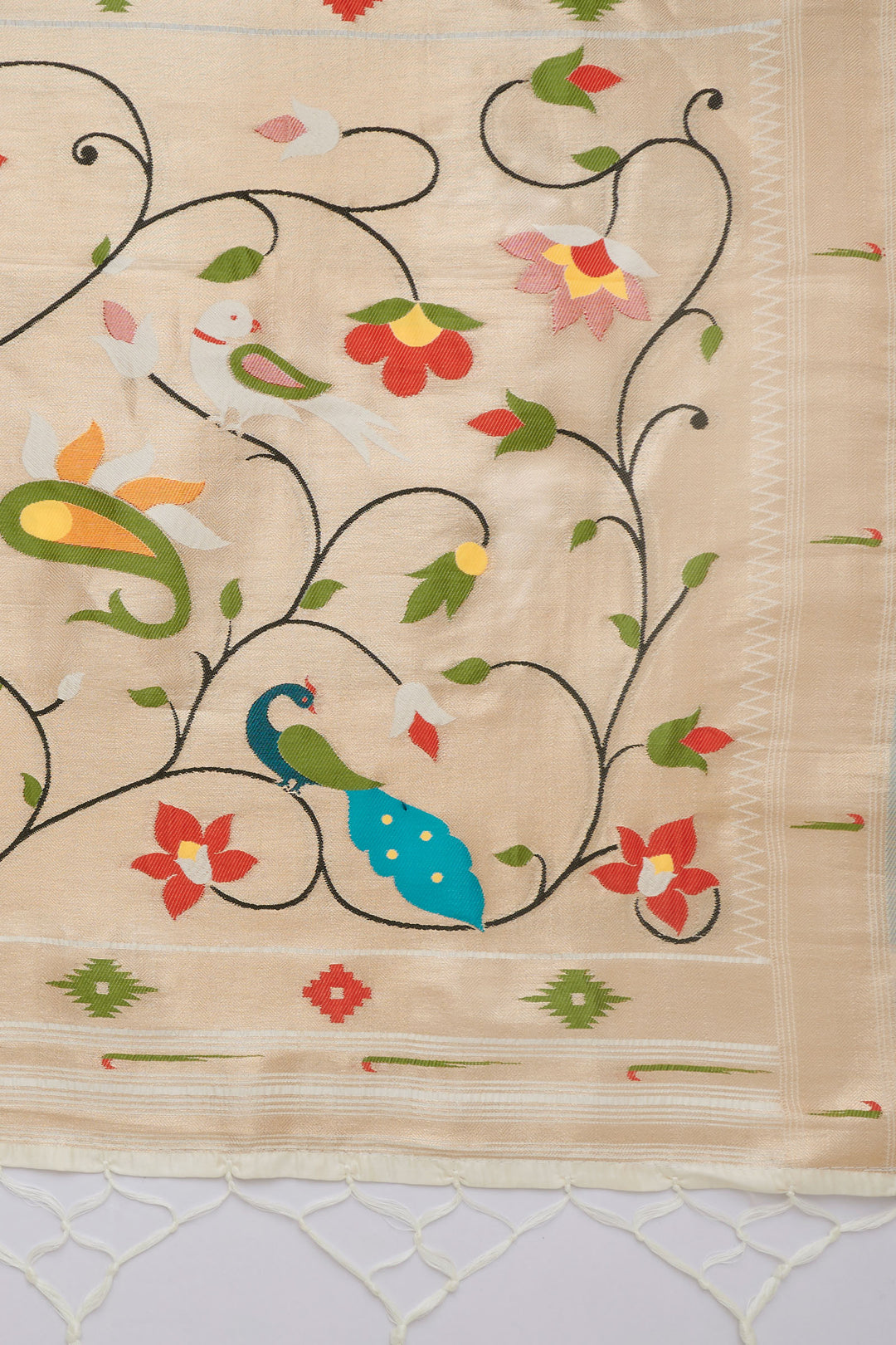 Teejh Durga Off White Banarasi Dupatta