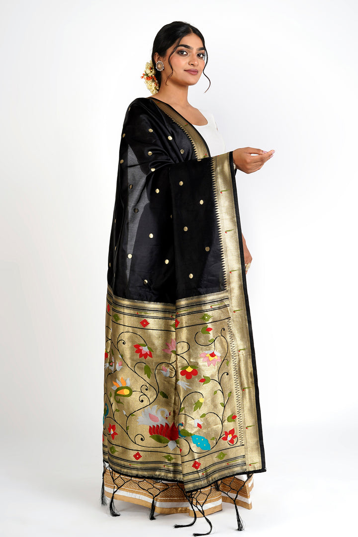 Teejh Durga Black Banarasi Dupatta