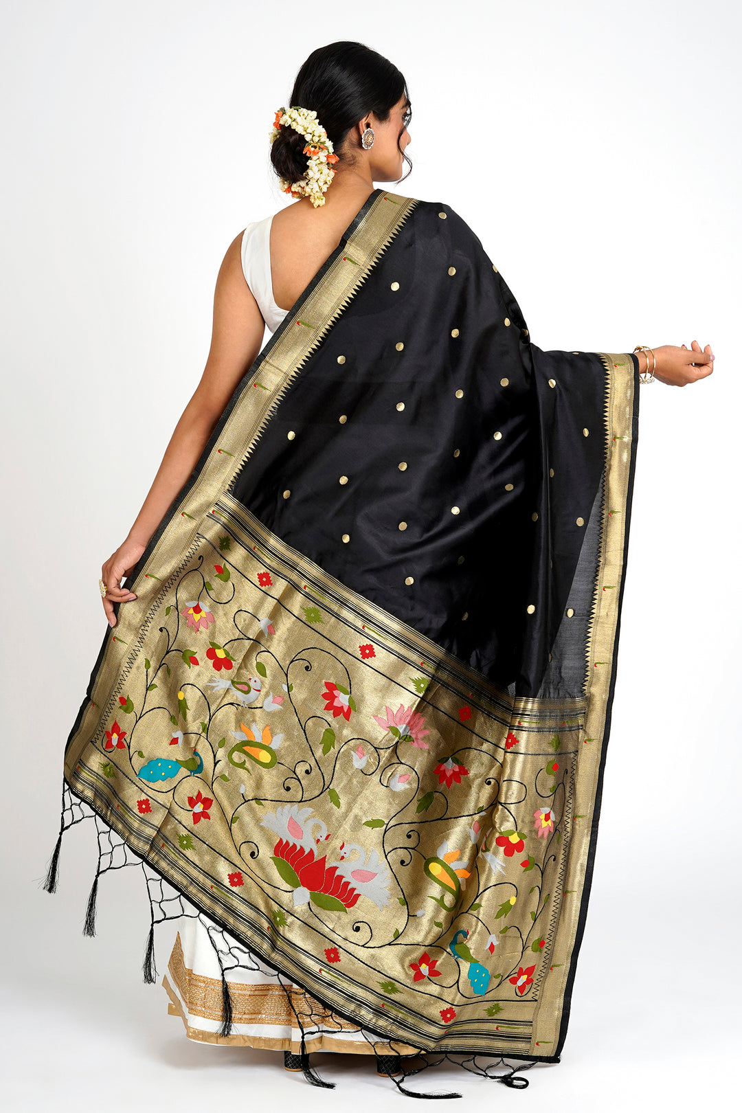 Teejh Durga Black Banarasi Dupatta