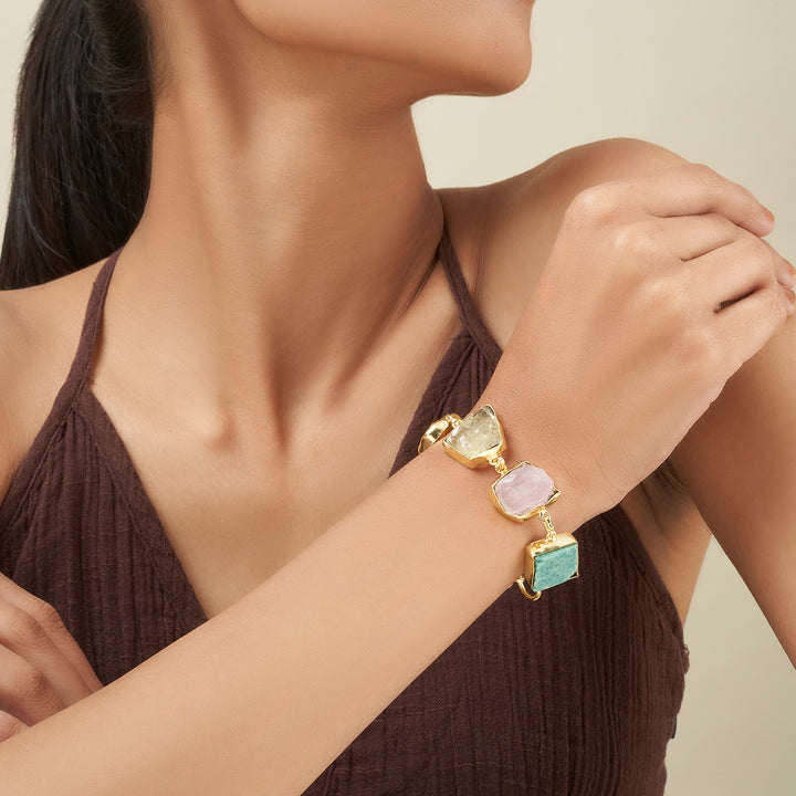 Teejh Reysha Multicoloured Natural Stone Bracelet