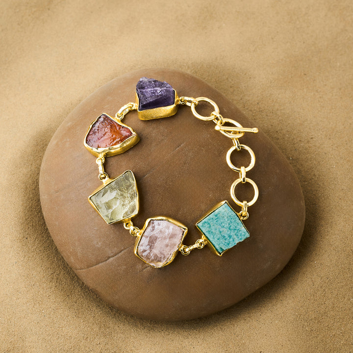 Teejh Reysha Multicoloured Natural Stone Bracelet