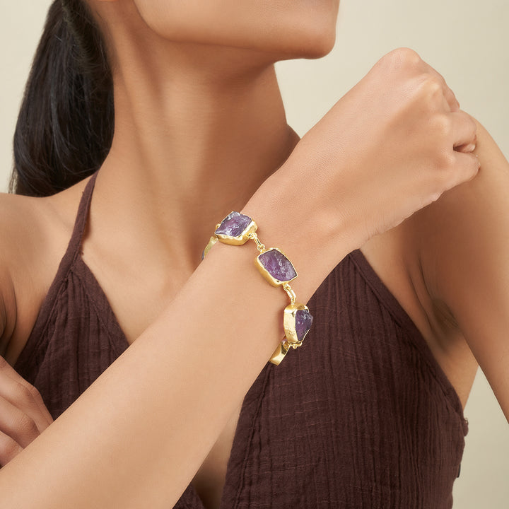 Teejh Reysha Purple Natural Stone Bracelet