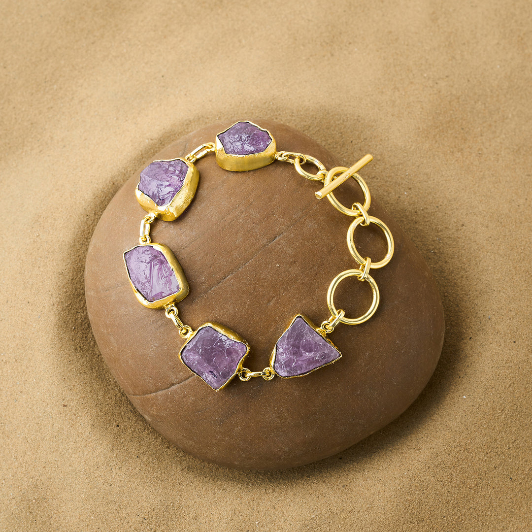 Teejh Reysha Purple Natural Stone Bracelet