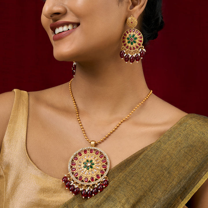 Teejh Rupika Beaded Gold Necklace Set