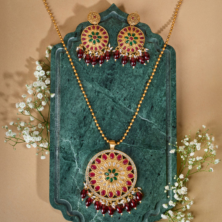 Teejh Rupika Beaded Gold Necklace Set