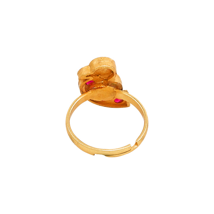 Teejh Aurum Gold Oxidised Stone Rings