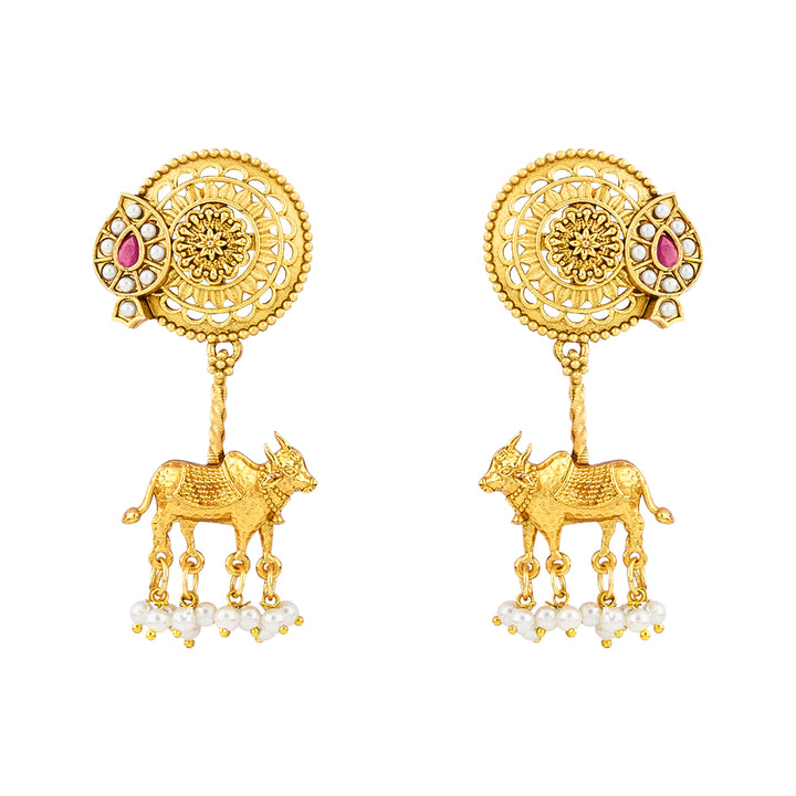 Teejh Dyuti Gold Danglers