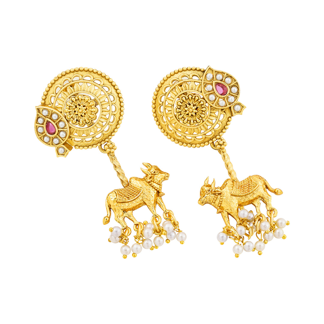 Teejh Dyuti Gold Danglers