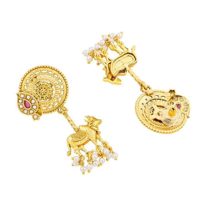 Teejh Dyuti Gold Danglers