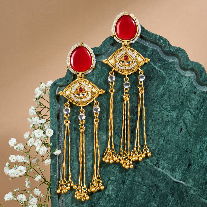 Teejh Kanira Red Gold Dangler Earrings
