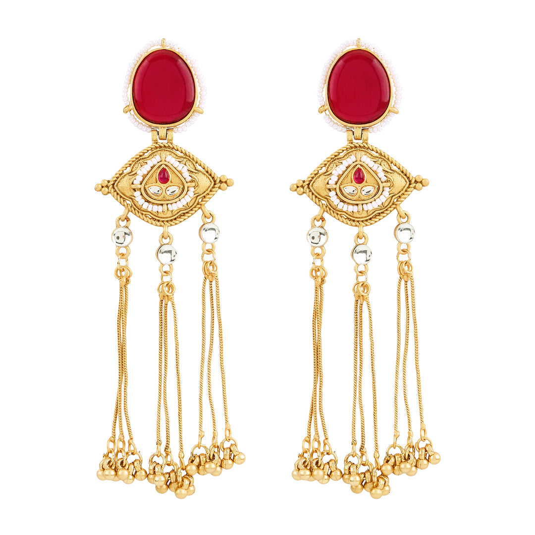 Teejh Kanira Red Gold Dangler Earrings