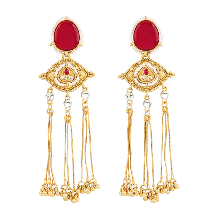 Teejh Kanira Red Gold Dangler Earrings