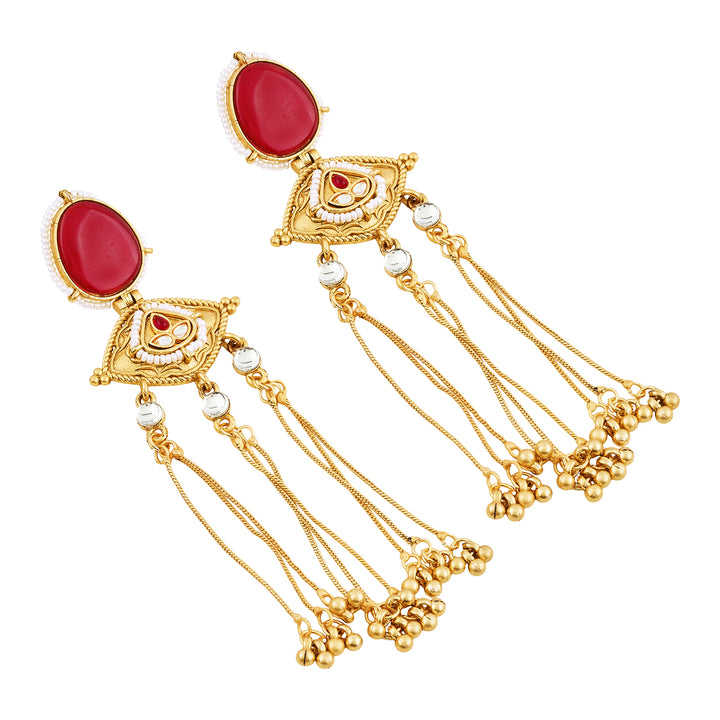Teejh Kanira Red Gold Dangler Earrings