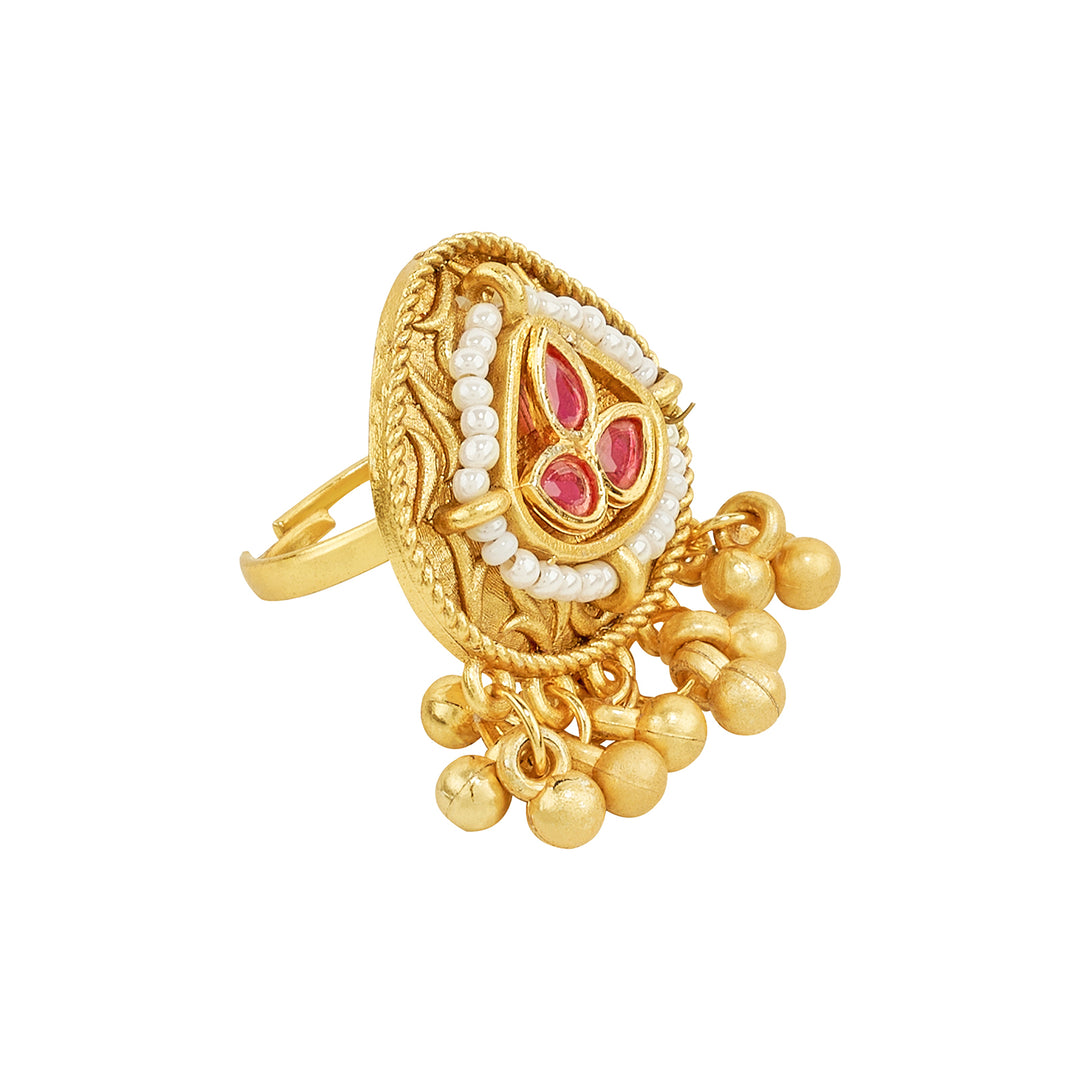 Teejh Sera Gold Red Stone Ring