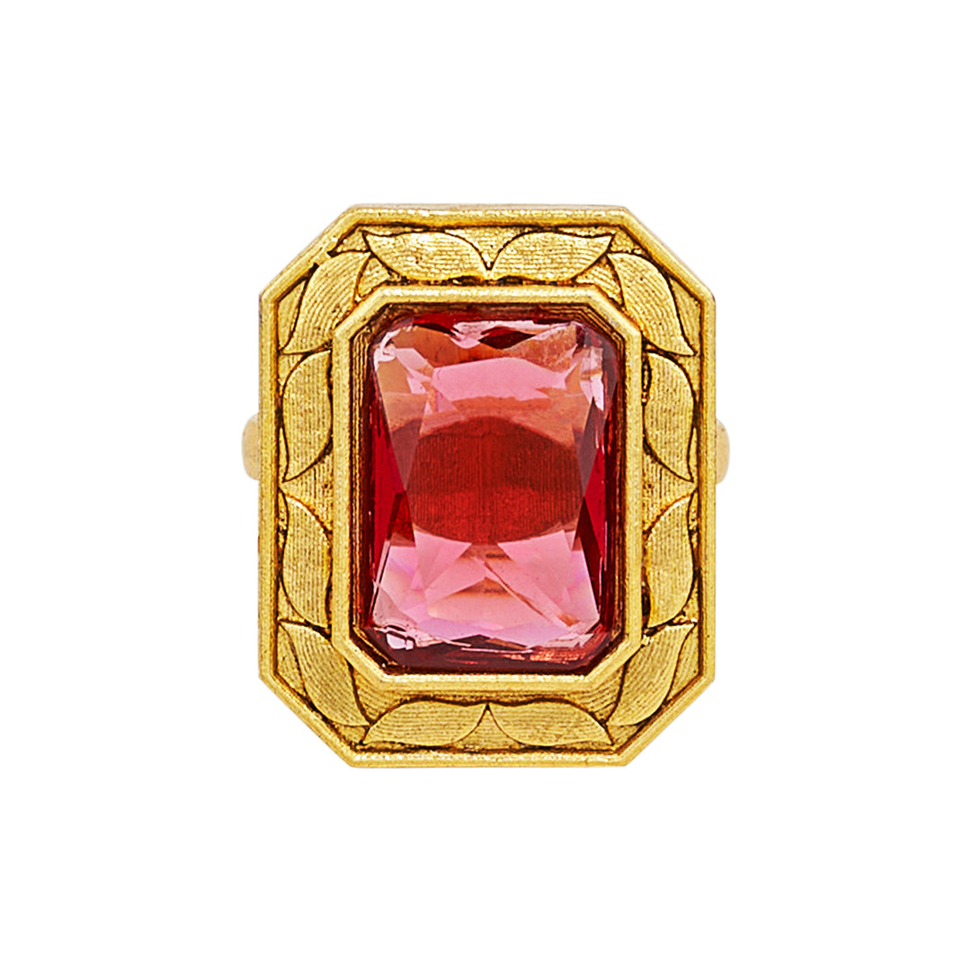 Teejh Ruhya Silver and Green Stone Ring