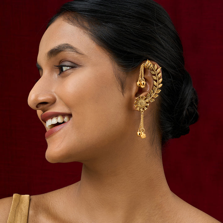 Teejh Riti Gold Ghungroo Earcuffs