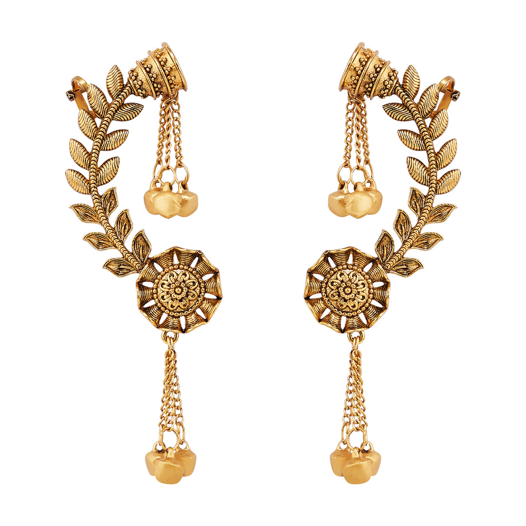 Teejh Riti Gold Ghungroo Earcuffs