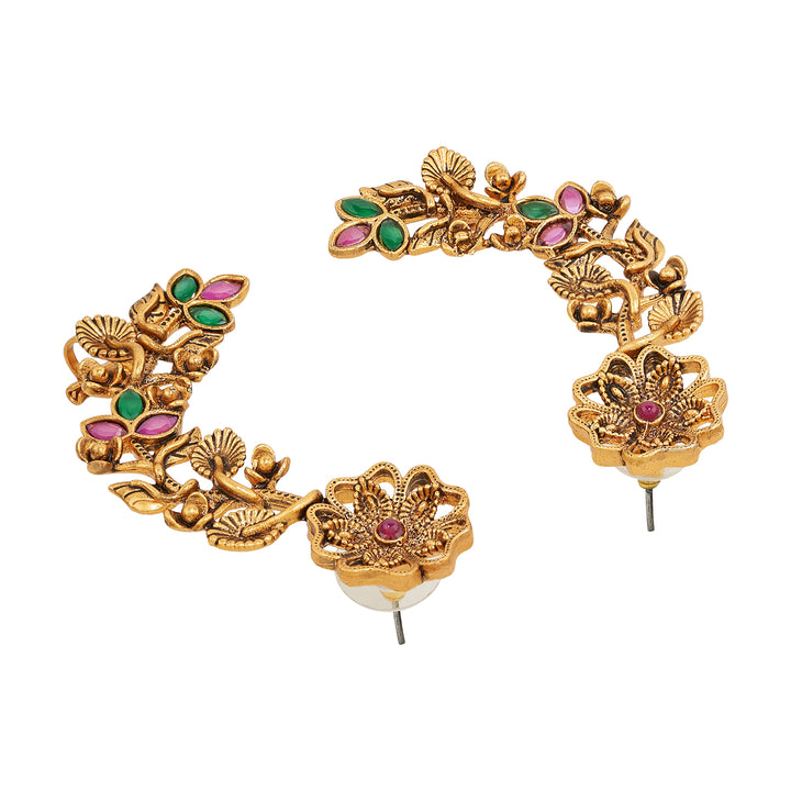 Teejh Phul Gold Stones Earcuffs