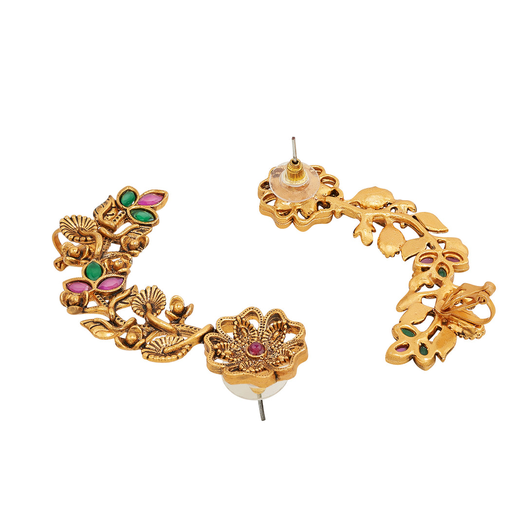Teejh Phul Gold Stones Earcuffs