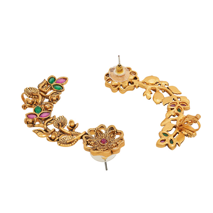 Teejh Phul Gold Stones Earcuffs