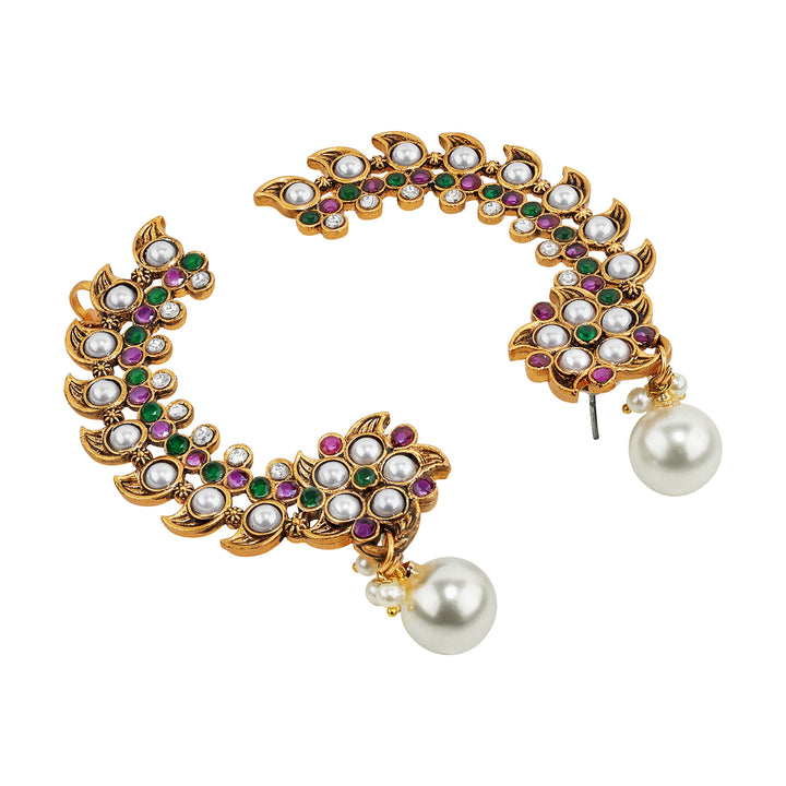 Teejh Zaray Gold Stones and Pearls Earcuffs