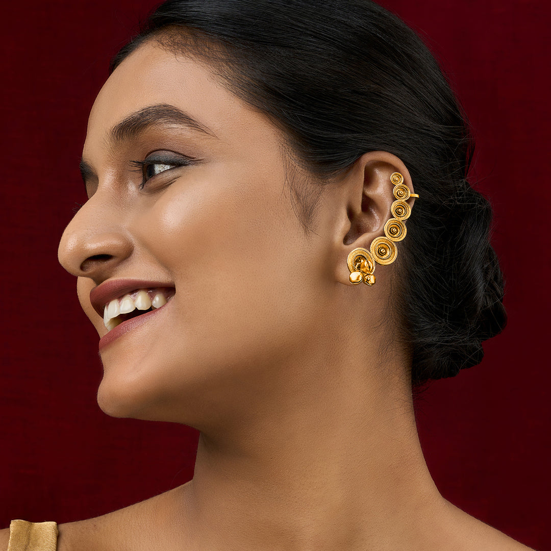 Teejh Chakra Gold Ghungroo Earcuffs