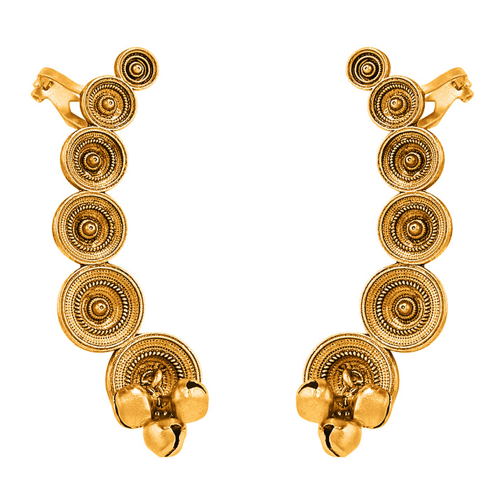 Teejh Chakra Gold Ghungroo Earcuffs