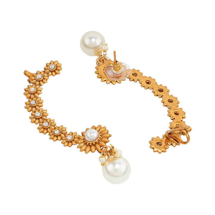 Teejh Anjuma Gold and Pearl Earcuff