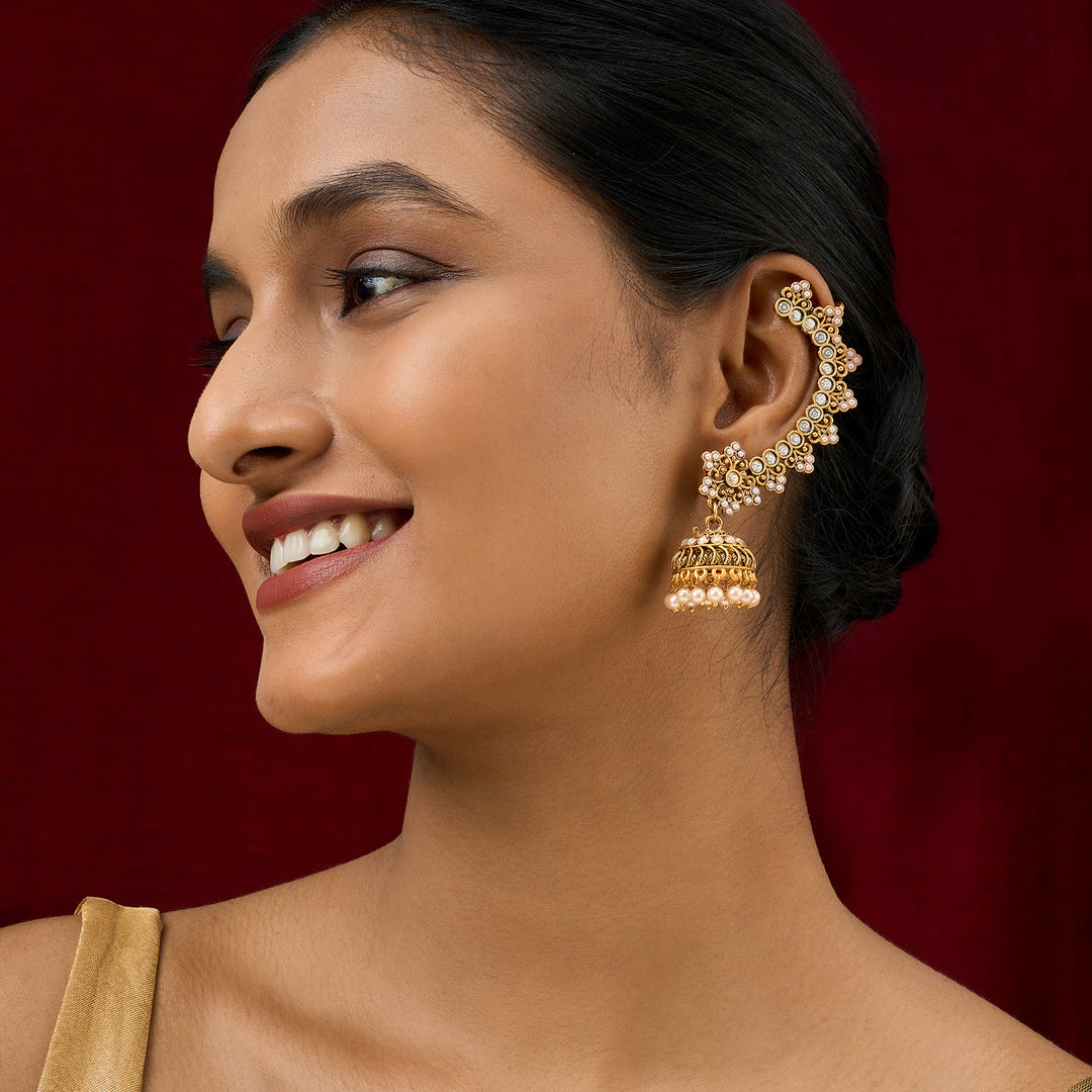 Teejh Leh Gold Ghungroo Earcuffs