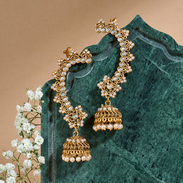 Teejh Leh Gold Ghungroo Earcuffs