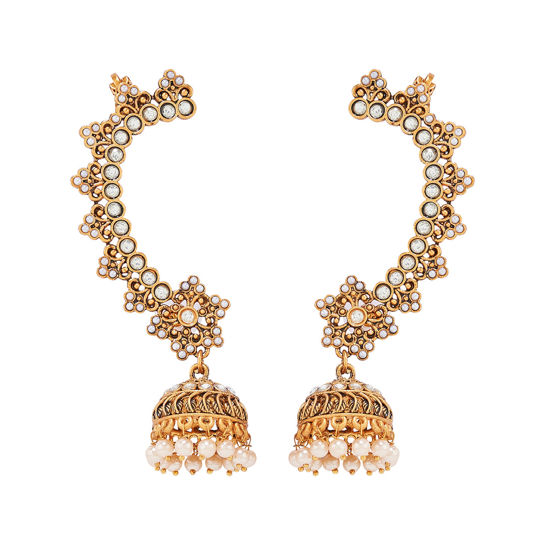 Teejh Leh Gold Ghungroo Earcuffs