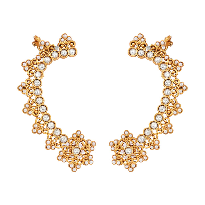 Teejh Shruya Gold and Pearl Earcuffs