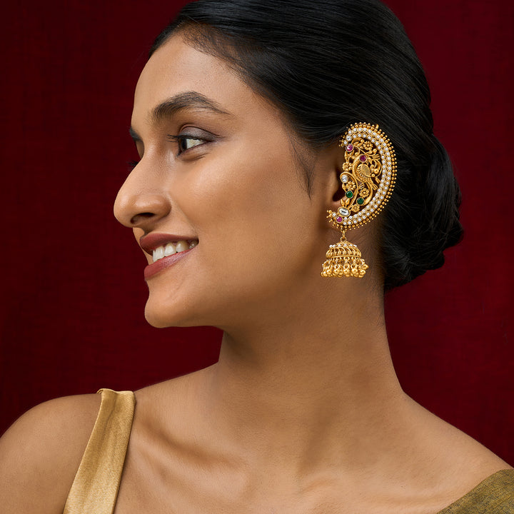 Teejh Kanthika Gold Stones Earcuffs