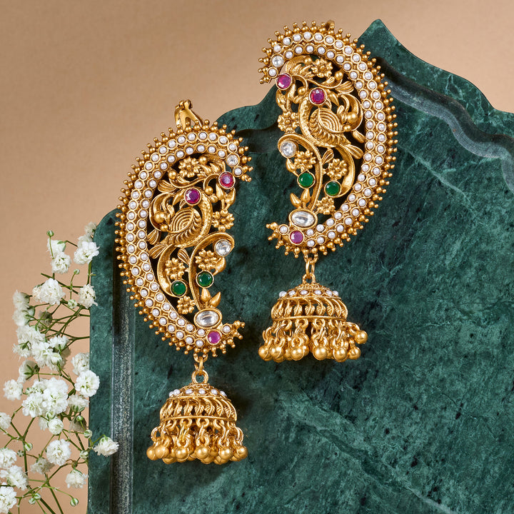Teejh Kanthika Gold Stones Earcuffs