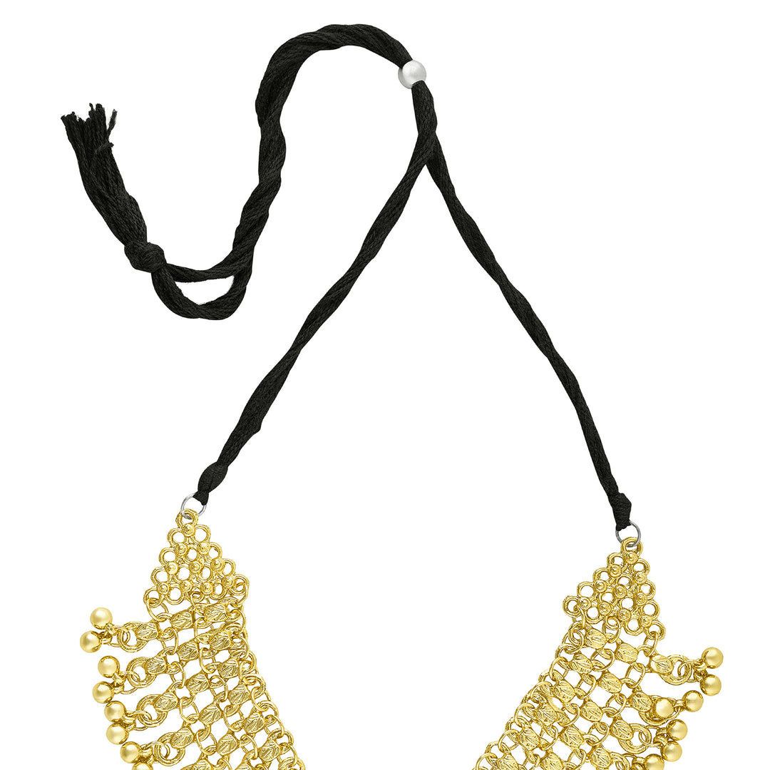 Teejh Taal Gold Oxidised Ghungroo Necklace Set