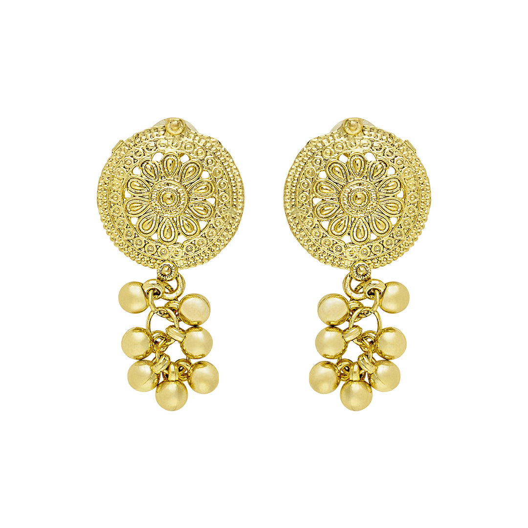 Teejh Taal Gold Oxidised Ghungroo Necklace Set