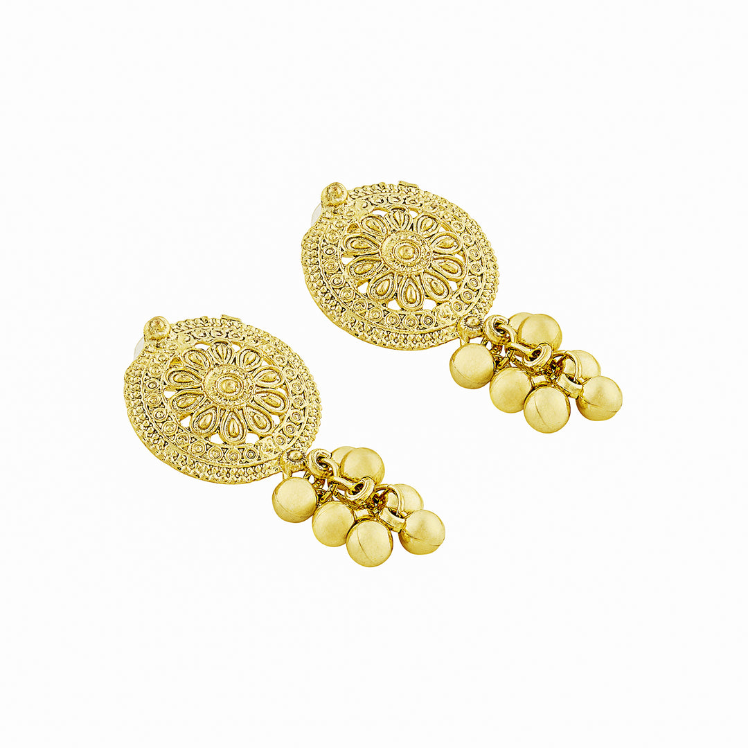 Teejh Taal Gold Oxidised Ghungroo Necklace Set