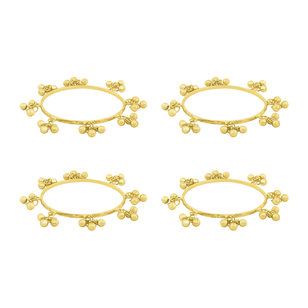 Teejh Chanak Gold Oxidised Ghungroo Bangles