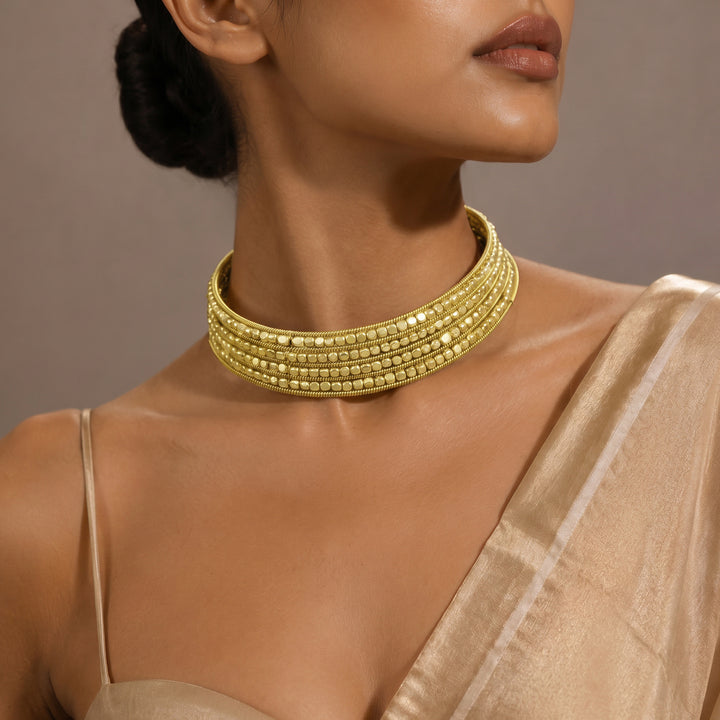 Teejh Mahveen Gold Oxidised Necklace