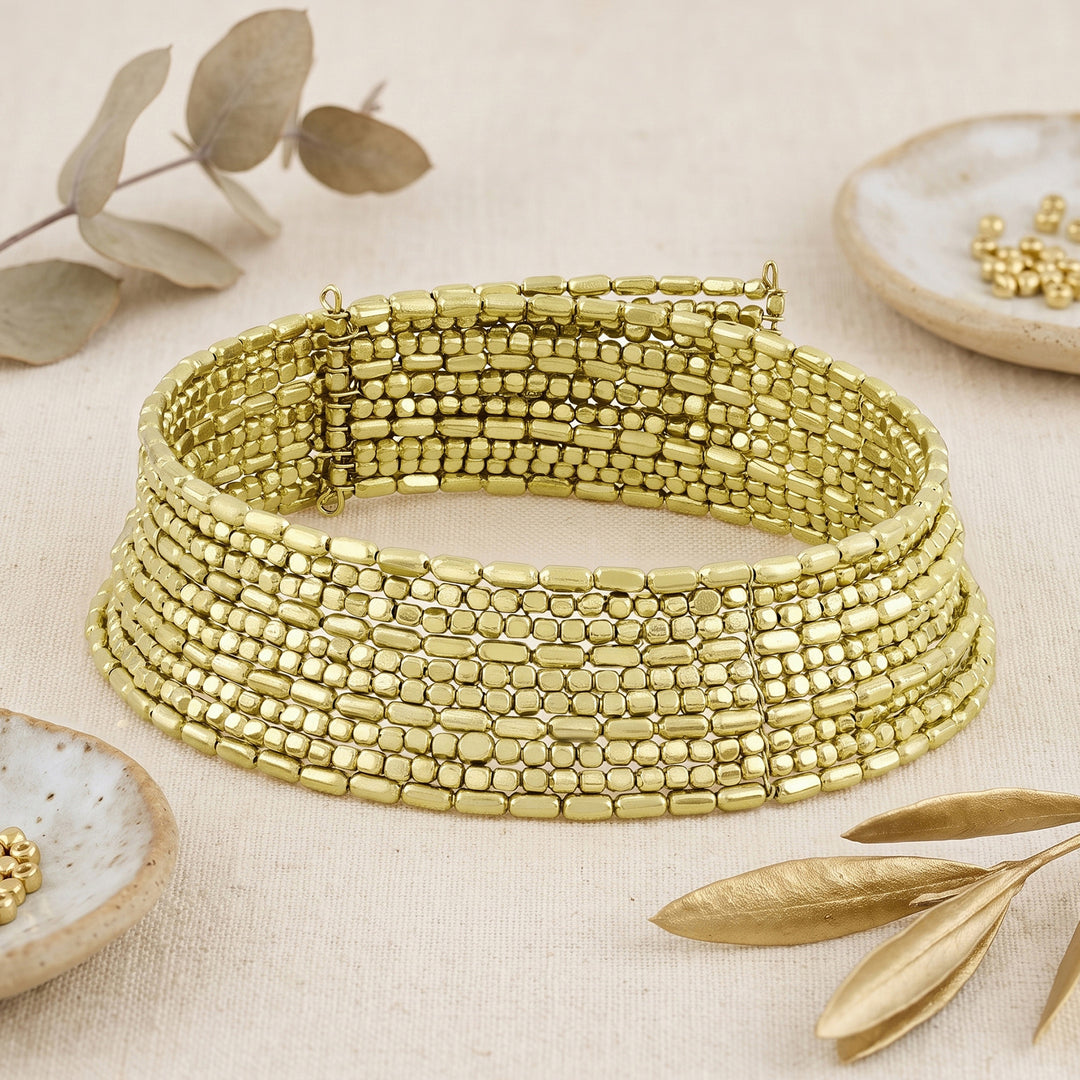 Teejh Aafiya Gold Oxidised Necklace